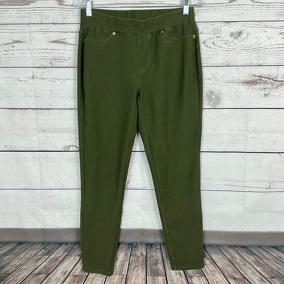 Michael Kors Pants - Michael Kors Womens Pants size Medium Green Pull on Skinny Elastic Waist